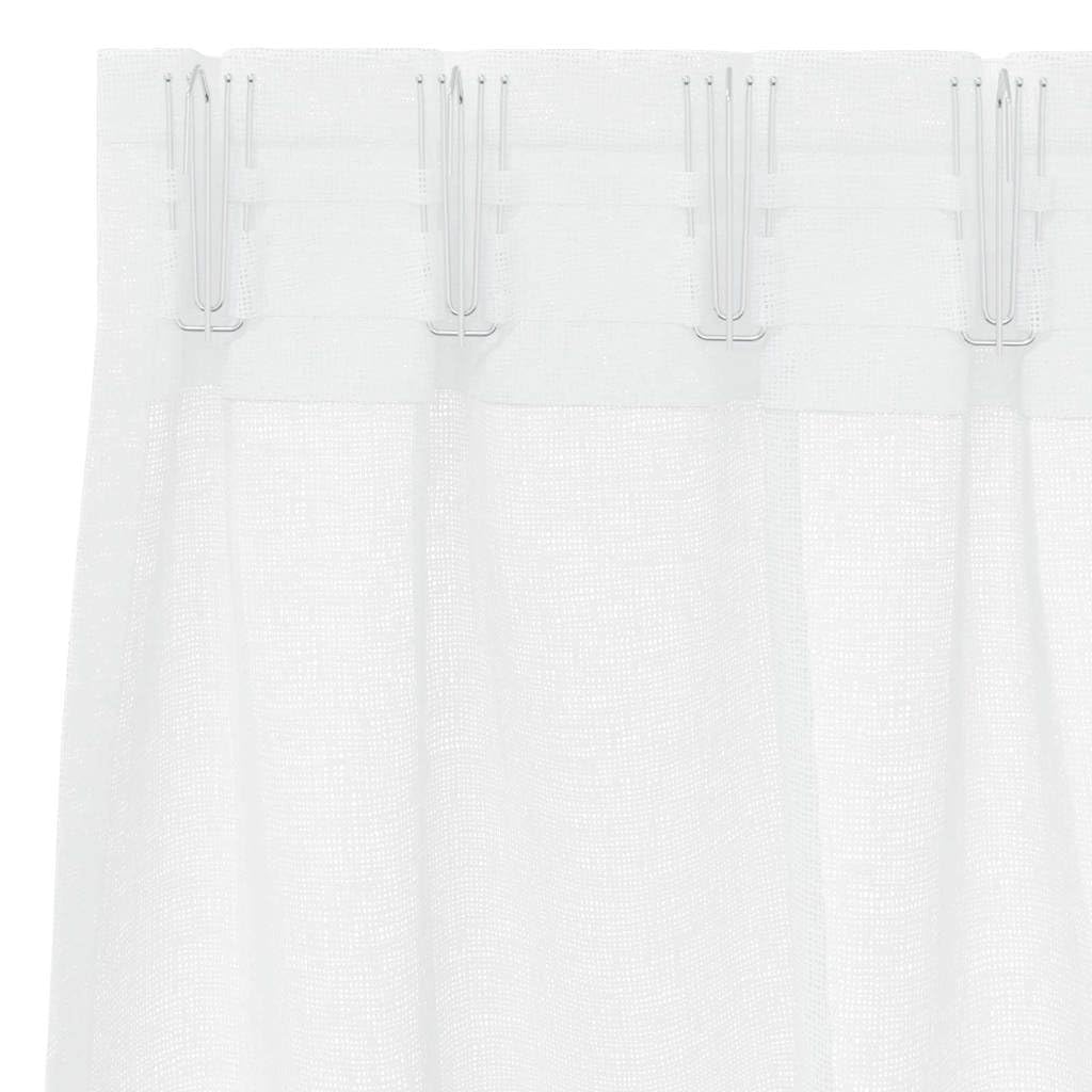 Cortina de gasa blanca de poliéster, 175 x 140 cm, 2 unidades, transparente, con ojales y cinta fruncida, cortina moderna para salón dormitorio, protección visual y protección solar ligera