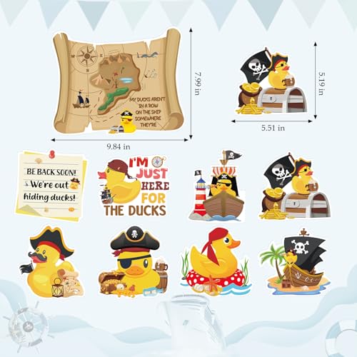 Image of Dazoratix Duck Cruise Door Magnets - 8 Pcs Pirate Rubber Ducks Large Ship Cabin Decorations Magnetic Funny Stickers Stateroom Accessories for Carnival Party Summer Decor Refrigerator Car Locker Decals