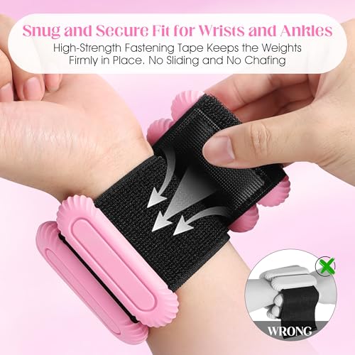 Image of Wrist Weights for Women & Men, 2lb Silicone Wrist Ankle Weights | Adjustable Arm & Leg Weights for Pilates, Yoga, Running,Walking and Strength Training