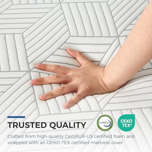 FATHOM Medium King Mattress 12 Inch Memory Foam Mattress King Size Bed in a Box for Back Pain Relief and Cool Sleep with Gel Foam and Removeable Fiberglass Free Cover, CertiPUR-US Certified