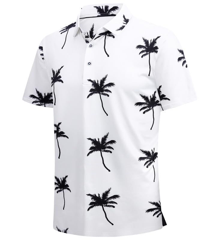 Damipow Premium Golf Shirts for Men Dry Fit Performance Polo Short Sleeve Collared Shirt
