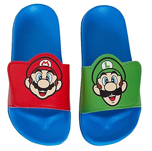 Super Mario Bros Sliders Kids Luigi Sandalias de Verano Slip On Pool Shoes Chanclas para niños | Ya disponible en tu tienda friki favorita! En mundofriki.es!