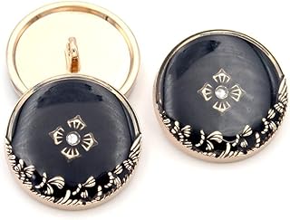 5 bottoni rotondi in metallo per abbigliamento cappotto bottoni decorativi accessori per cucire (nero, 18 mm)