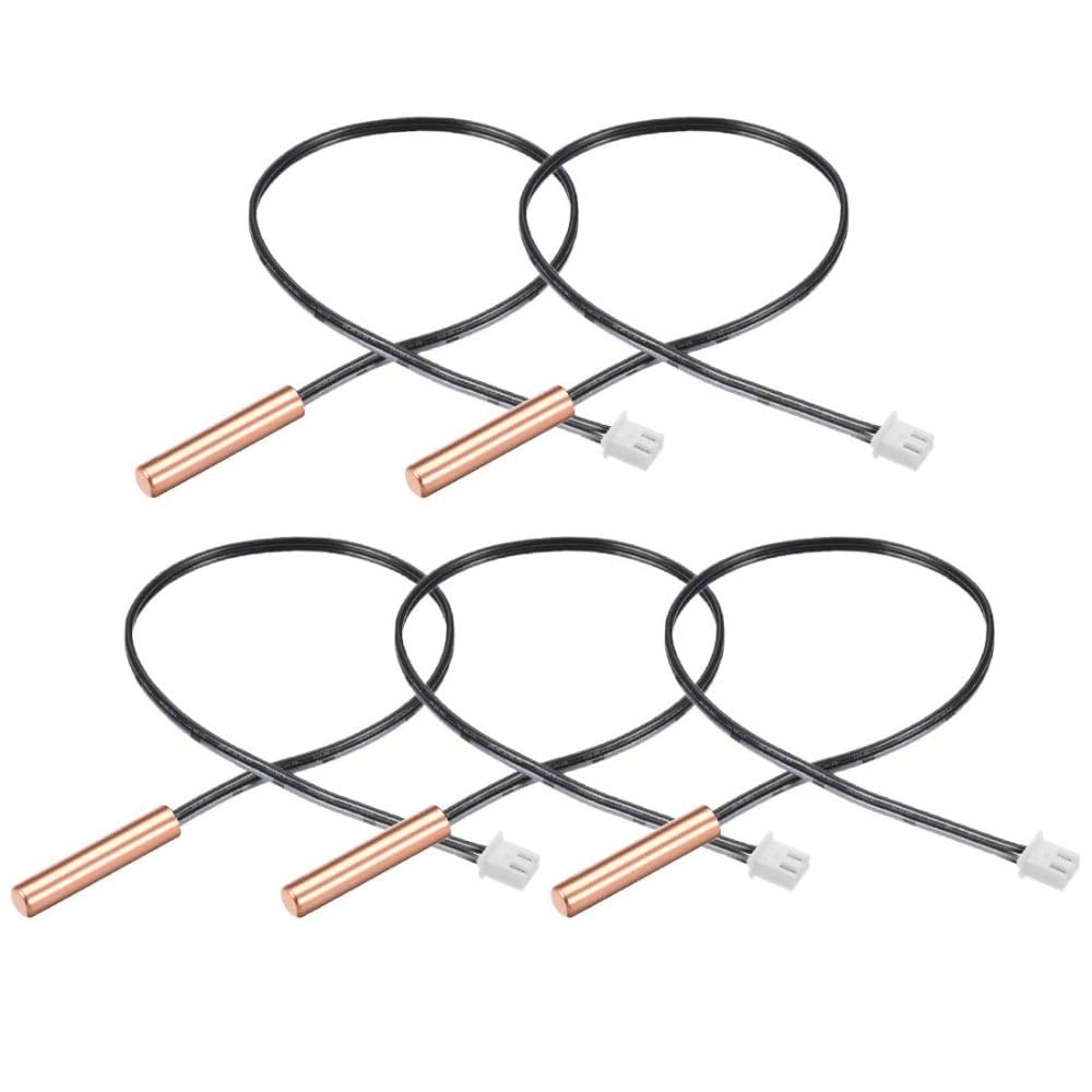 Sensitive Temperature Sensor Kit 5 Pcs Black Durable 40cm /15.7inch 10K NTC Thermistor Probe Fast Temperature Conduction 10K for Air Conditioner