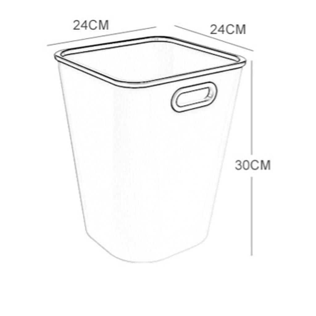 Cubo de Basura Contenedor de plástico con asas, Contenedor de oficina delgado de plástico durable, Caja de almacenamiento práctica for baño, cocina o despensa, 16L Bote de Basura Baño ( Color : B )