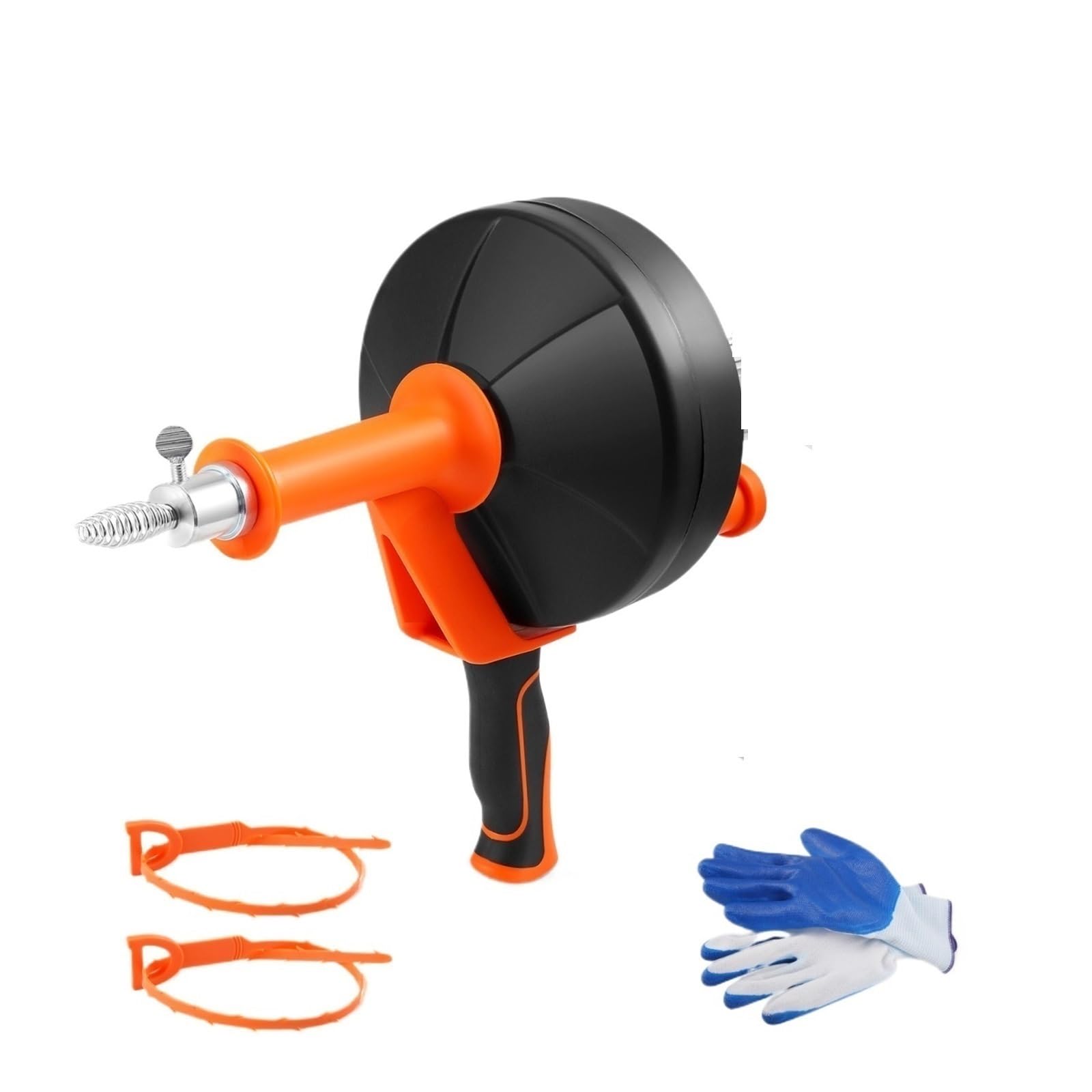 10m Drain Snake Unblocker Auger Plumbing Manual Feed Pipe Sewer Plunger Clog Remover for Bathroom Shower Powerful Clearing Capability