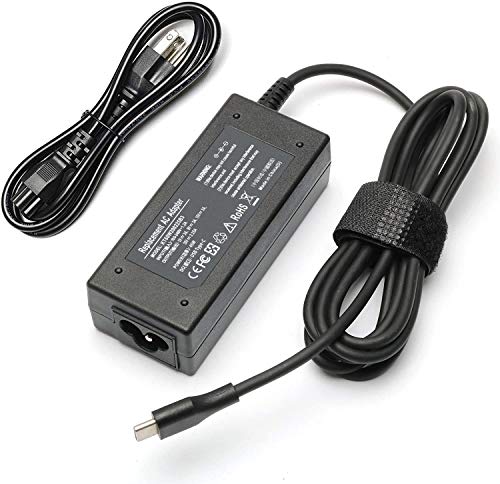 Vinpera 45W USB-C Charger Chromebook for HP 14-ca051wm 14-ca052wm 14-ca061dx 14-ca020nr Lenovo Chromebook 100e 300e 500e Thinkpad T480 T480s T580 T580s Adapter Power Supply Cord