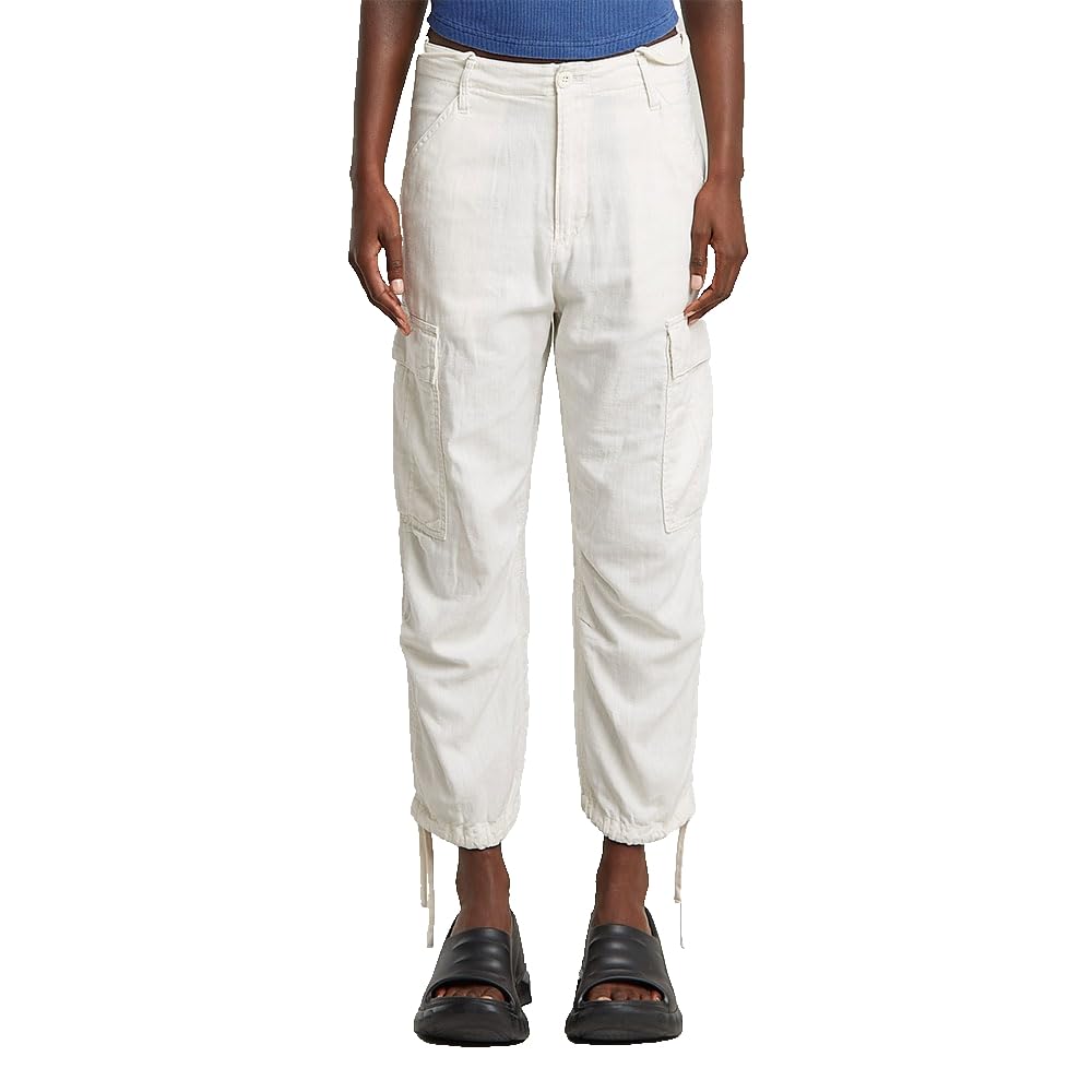 G-STAR Women's Cropped Cargo Pants Wmn, White (Lt Chalk Gd D26144-d454-g377), 34 W