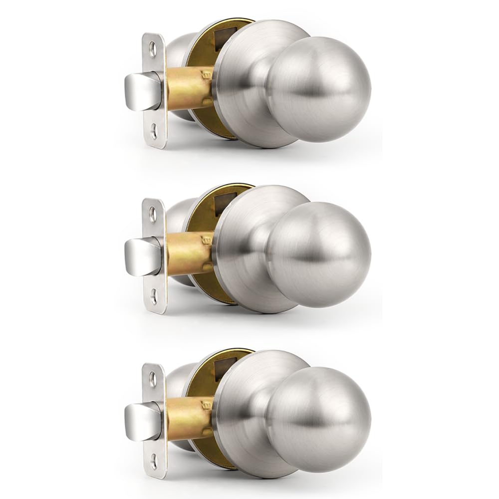 Probrico Brushed Nickel Privacy Door Knobs - 5 Pack -21