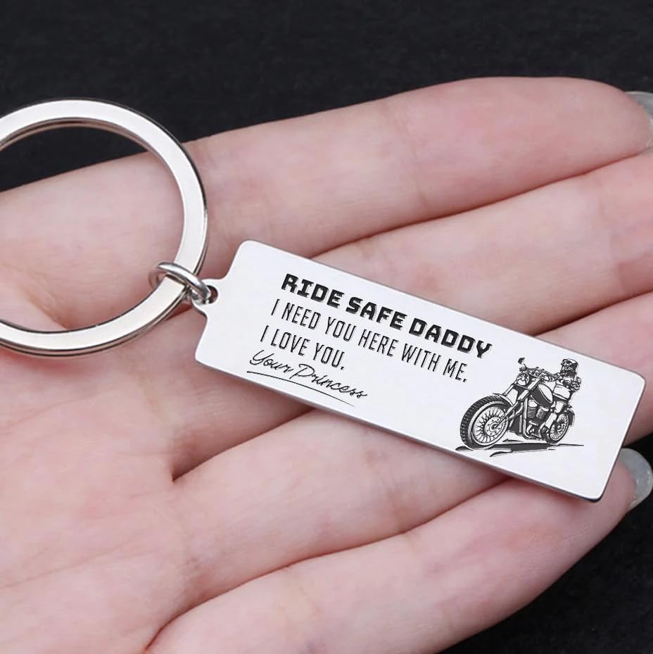 Sushirama Keys Ride Safe Daddy - I Need You Here With Me - Your Princess Keychain, Personalized Gift for Her Best Friend Gift Birthday Gift, Christmas Gift, Father's day Gift for daddy 1