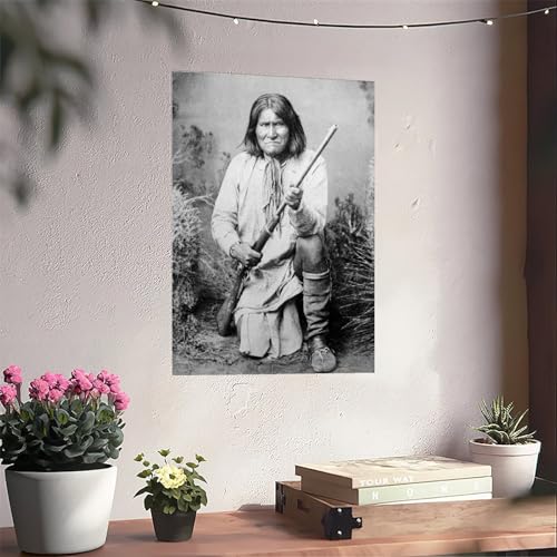 Portrait de Geronimo 1886 impression sur toile déco 30x45 cm