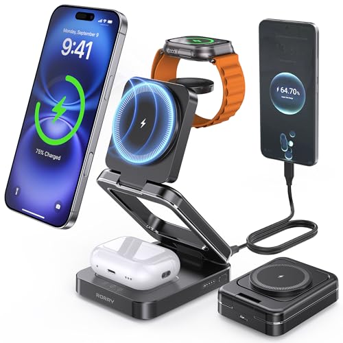 Amazon.co.jp: RORRY モバイルバッテリー【 三つ折り式・スタンド型