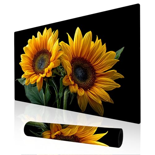Image of Nuxovilar Sunflower Large Mouse Pad Gaming Mouse Pad Polyester 11.8x31.4 Inches for Home, Studio, Office, Vibrant Decor for Flower Enthusiasts