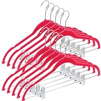 Home-it 10 Pack Clothes Hangers with Clips - Velvet Hangers for Skirt Hangers - Clothes Hanger - Pants Hangers - Ultra Thin No Slip