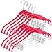 Home-it 10 Pack Clothes Hangers with clips - PINK Velvet Hangers - made for skirt hangers - Clothes Hanger - pants hangers - Ultra Thin No Slip