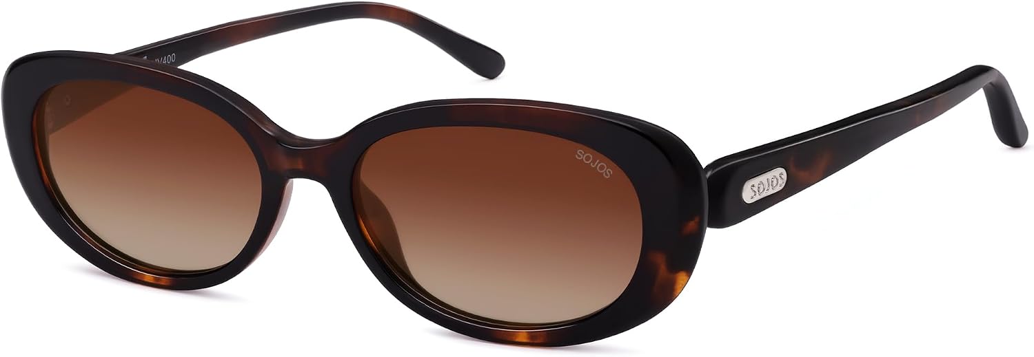 SOJOS Retro Oval Polarized Sunglasses for Women Men SJ2369