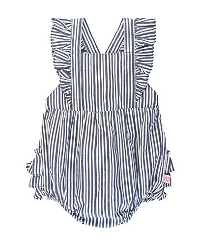 RuffleButts® Baby/Toddler Girls Flutter Overall Ruffled Romper