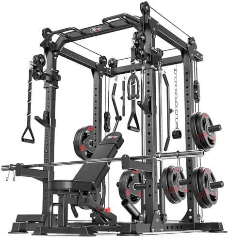 Power Rack Power Cage Multi-Function Squat Rack with Cable Crosso...