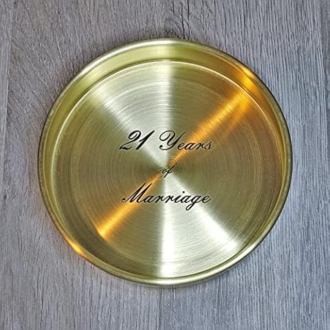 Keen Cactus Engraved Brass Bowl for 21st Anniversary Cover