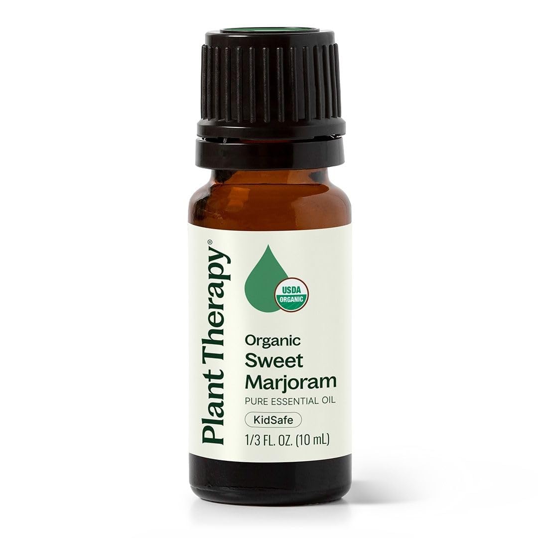 Plant Therapy Marjoram Sweet Organic Essential Oil 10 mL (1/3 oz) 100% Pure, Undiluted, Therapeutic Grade