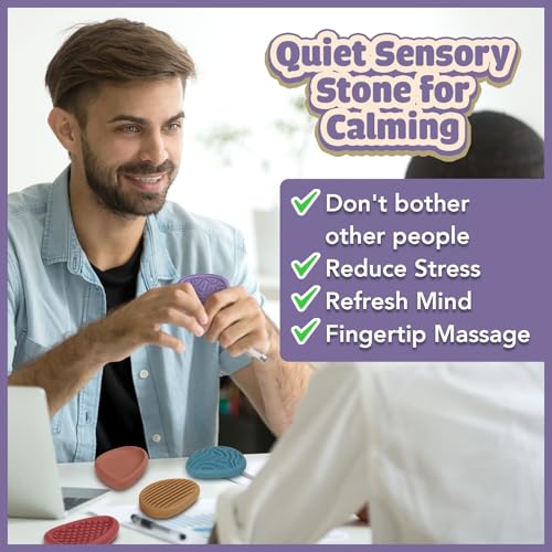 Fidget Toys Adults Sensory Stone: 8 Pack Texture Worry Stone for Kids Calming - Sensory Autism Toys for Anxiety Relief - Quiet Small Fidgets for Classroom Prizes - Image 6