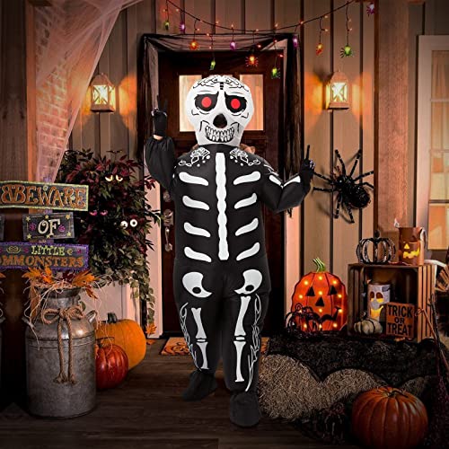 FunsLane Disfraz de Esqueleto Inflable (Adulto), Divertidos Disfraces inflables de Halloween con Marco de Esqueleto para Hombre Cover