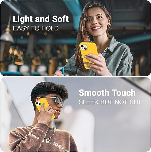 Image of NAFS Silicone Case Compatible with iPhone 14 | Camera Protect Microfiber Lining Cover | Case Cover for iPhone 14 (Yellow)