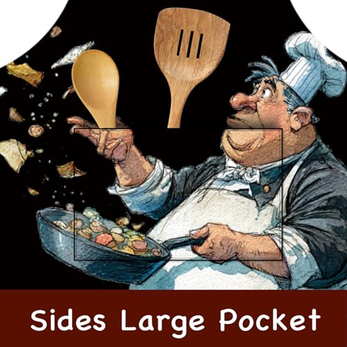Image of Nuxovilar Cute Cooking Kitchen Apron, 26.77 * 30.7 Inches, Essential for Kitchen Cooking, Baking, Festive Gatherings