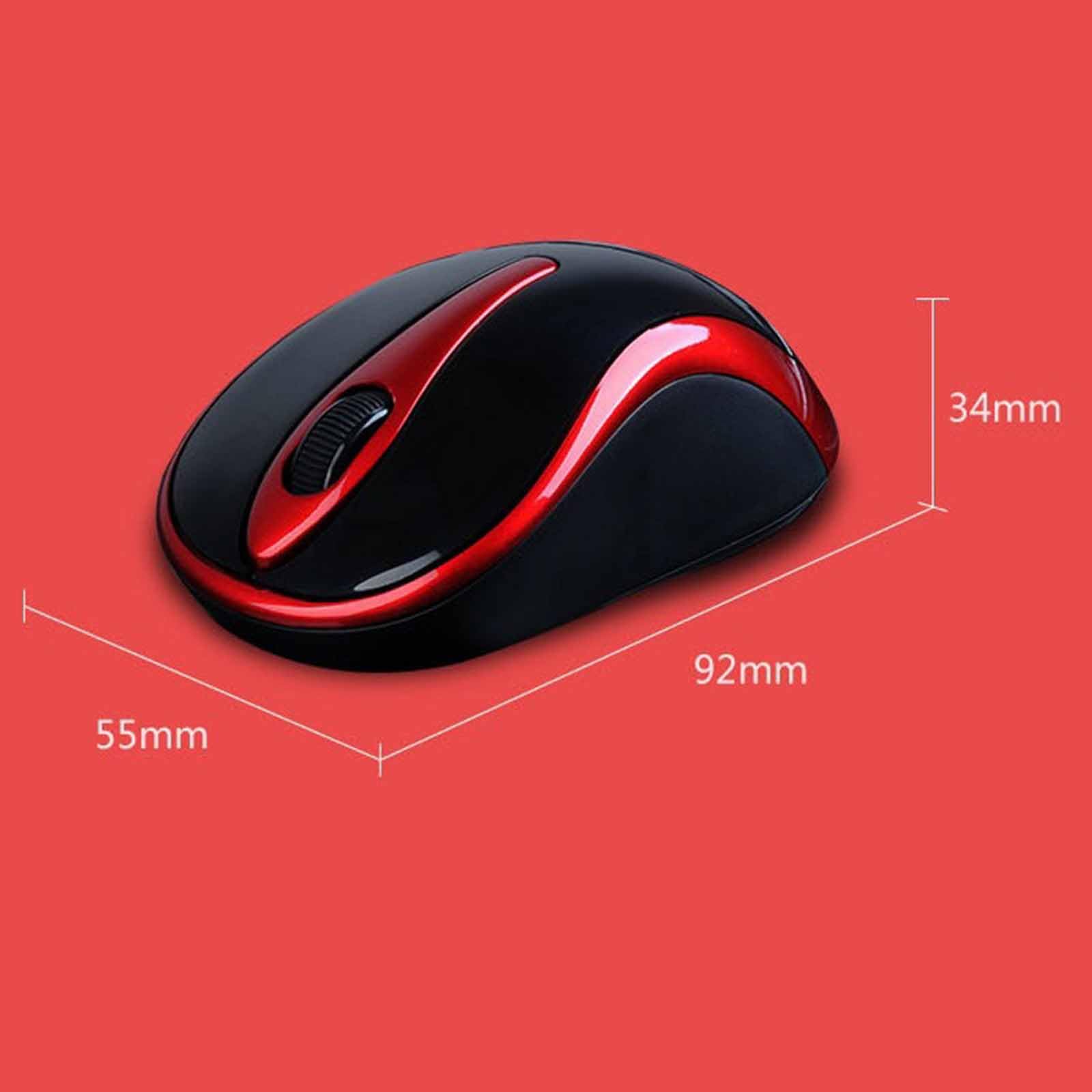 Mysz Mysz bezprzewodowa Mysz komputerowa do laptopa Usb Gaming Ergonomiczna mysz Urządzenie wskazujące Lekka przenośna mysz optyczna Mini 2,4 GHz 1000 dpi(Rosso)