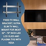 Fixed TV Wall Bracket, Ultra Slim TV Wall Mount for Most 32" - 70" inch LED LCD OLED and Plasma TVs with VESA 200x200mm, 200x400mm, 300x300mm, 600x400mm up to 50kg Super Strong TV Bracket - Image 2