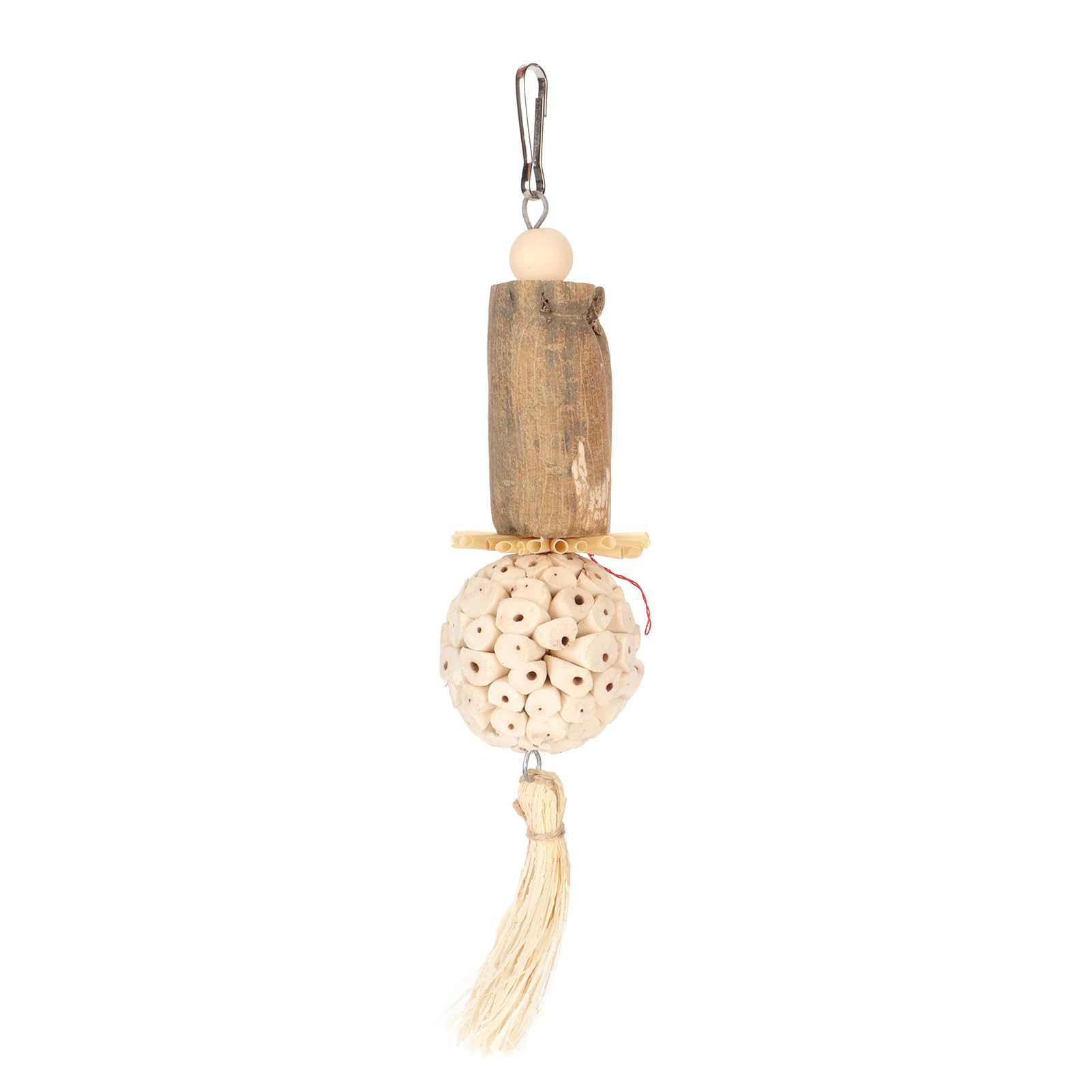 JTLB Interactive Parrot Chew Toys, Soft Ball Log Made From Sola Wood and Corn Leaf Silk, Designed to Relieve Boredom, Perfect for Your Pet Bird