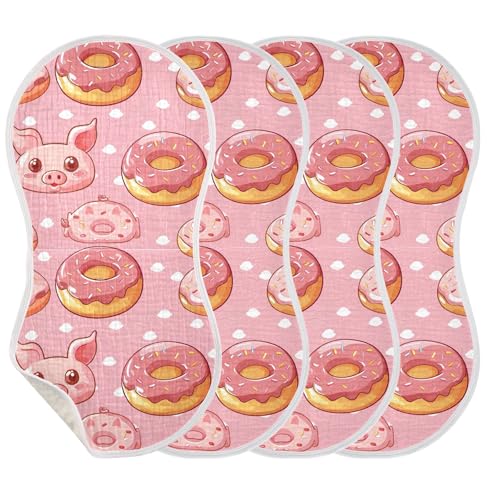 xigua Kawaii Donut Baby Burp Cloths for Newborn Boys and Girls 2 Pack, Soft & Absorbent Cotton Baby Burp Cloth, Baby Washcloths, Newborn Towel, Burp Rags3