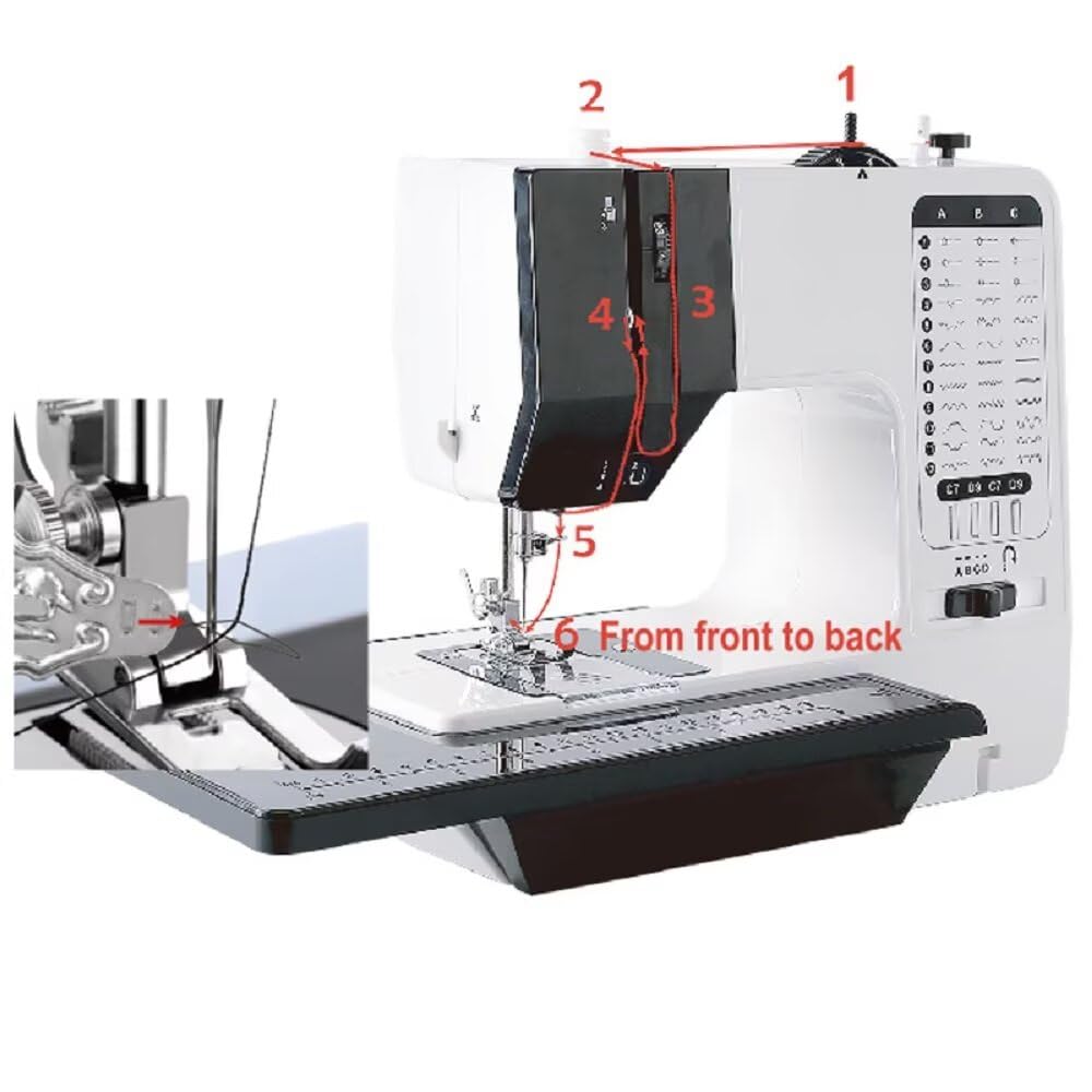 Máquina de Coser Profesional Eléctrica - 38 Puntadas, Kit Con Mesa de Expansión, Líneas Dobles, Simple y Multifuncional Para Uso Doméstico