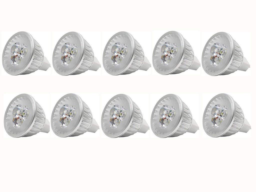JKLcom MR16 żarówki LED MR16 3W LED zimna biel żarówki GU5.3 MR16 żarówki LED 12 V 3 W LED reflektory punktowe do oświetlenia ścieżkowego krajobrazu, odpowiednik halogenowy 20 W, 10 sztuk