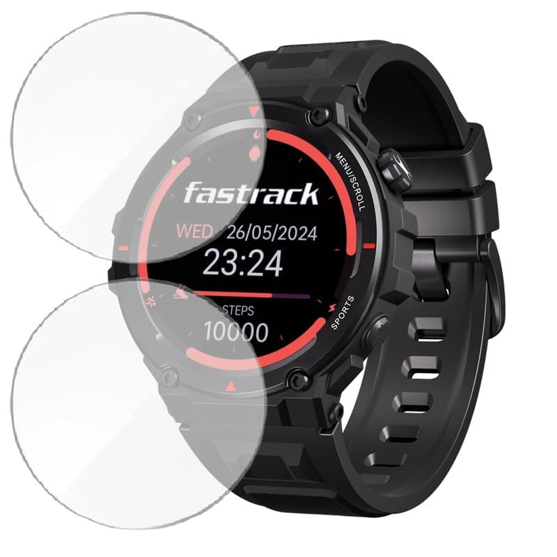 Image of 2 Pack Smartwatch Screen Protector for Fastrack Titan Xtreme Pro 1.43 inch - Flexible TPU Screen Guard, Ultra Thin, Scratch Resistant, Bubble Free, Full Coverage - Not Tempered Glass
