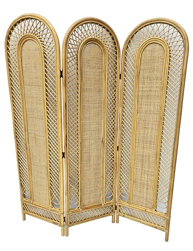 paravento separè rattan vimini divisorio 3 ante cm 150x170 cm H