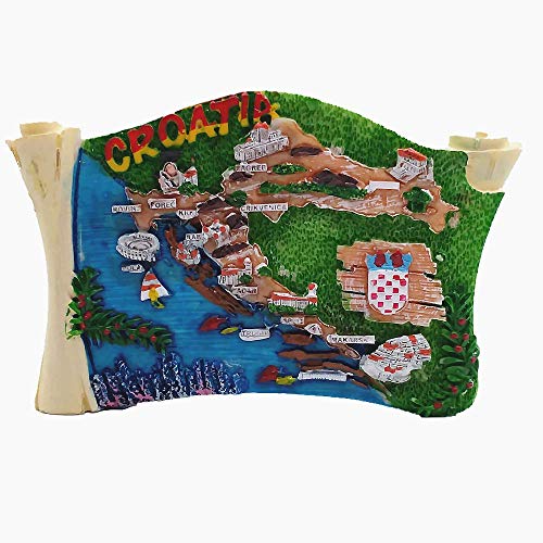 Forma de libro Mapa estilo Croacia 3D imán de nevera viaje recuerdo regalo colección hogar y cocina decoración etiqueta magnética Croacia imán refrigerador