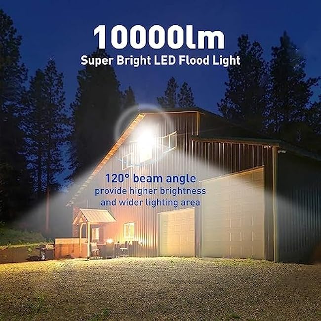2Pack LED Flood Light Outdoor,150W LED Work Light 15500lm with 6FT US Plug,IP66 Waterproof Exterior Security Lights,6000K Daylight White Outside Floodlights Slim Design for Playground Yard