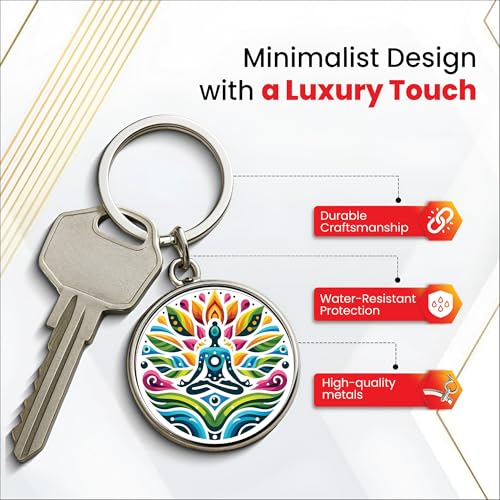 Image of MG | Protective Evil Eye /Spiritual Symbols /Om /Motivational Keychains | Double-Sided Metal Key Ring | Good Luck and devine Charm for Car, Bike, Home & Office