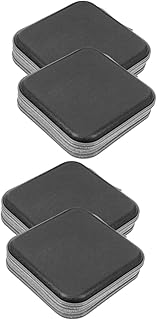 Holibanna 4 Pçs Bolsa De Embreagem Para CD Bolsas Organizadoras Para Viagem Carteira Com Zíper Bolsa De Viagem 40 Capa De Armazenamento De Dvds Porta-Carteira De Plástico Preto Pequena