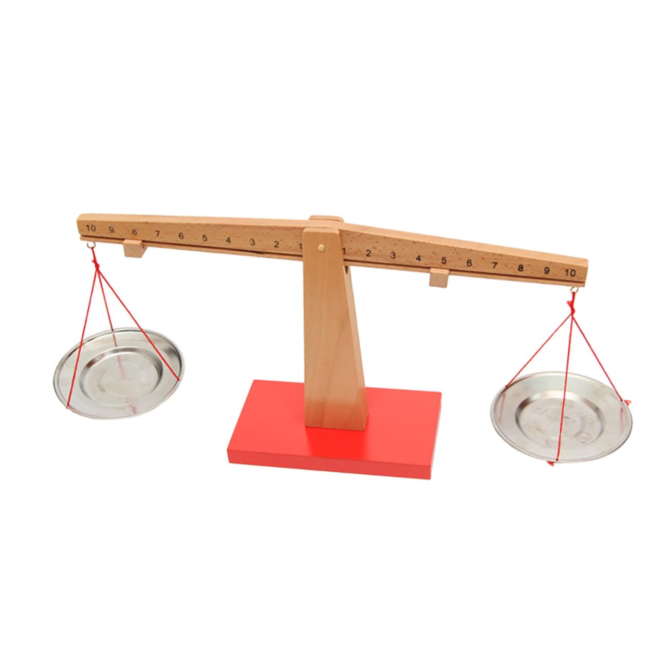 Juguete Matemático Balanza Aritmética de Madera y Acero Inoxidable