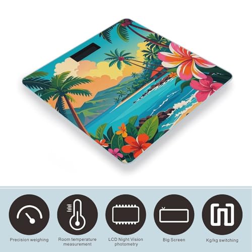 Báscula Digital de Baño Hello Hawaii con Plataforma Amplia miniatura 3