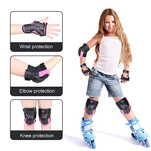 image for TXJ Sports Kids Knee Pads Elbow Pads Wrist Guards Protective Gear Set 