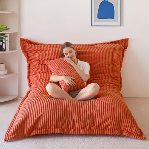 MAXYOYO Giant Bean Bag Chair with Pillow, 3 in 1 Convertible Bean Bag Chair for Adults with Washable...