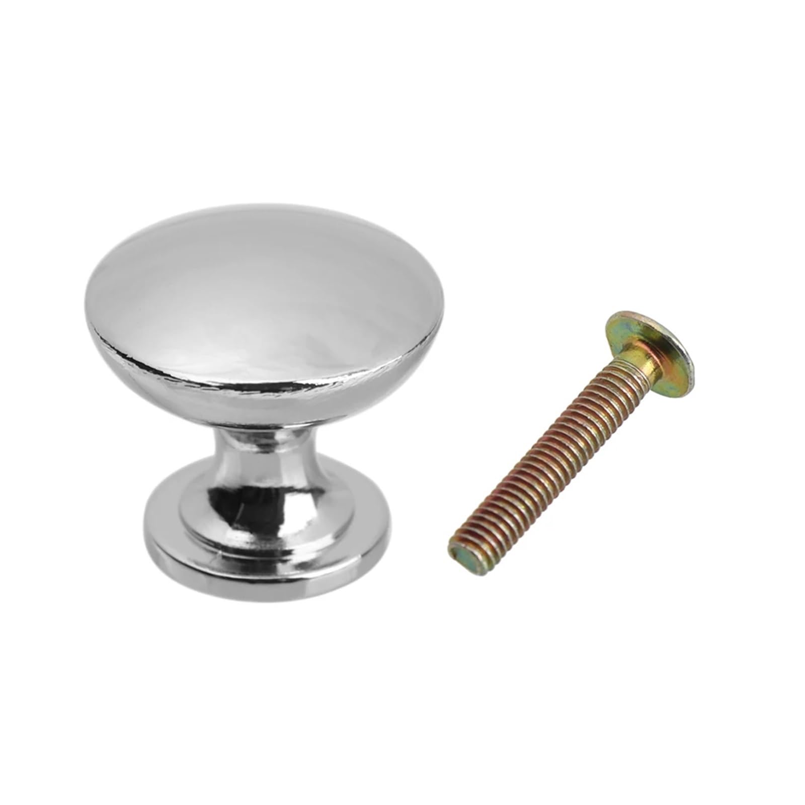 GIYXHU 10pcs Cupboard Retro Round Shape Cabinet Antique Brass Dresser Door Handle Wardrobe Pulls Drawer Knob for Cupboard(24mm-Silver)