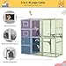 Outdoor Catio, Large Cat Enclosure House Weatherproof, 2 Resting Rooms, 4-Tier Cat Cage Catio for Cats w/ 2 Platforms, Wood