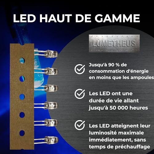 Lumetheus LED Diodes électroluminescentes 5mm couleur BlancUltra-lumineux 25.000 mcd 100 pièces 2-3V 2 Pin LEDs Ampoule Diode à souder – vue 4