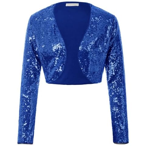 Belle Poque Royal Blue Sequined Shrug Cover