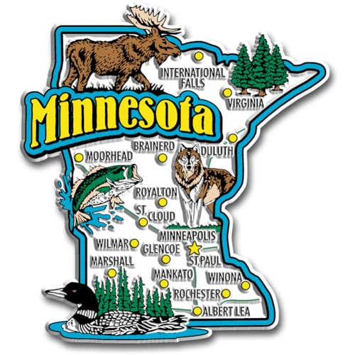 Imán decorativo Minnesota Jumbo de goma blanca