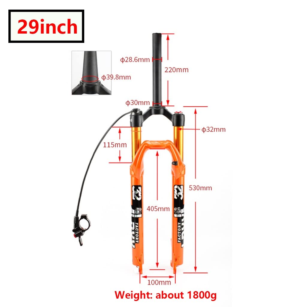 Widelec z zawieszeniem pneumatycznym MTB 27,5/29 cala przedni widelec rowerowy rower górski zdalna blokada 1 1/8 prosta rura podróż 100 mm hamulec tarczowy QR 9 mm dla XC AM